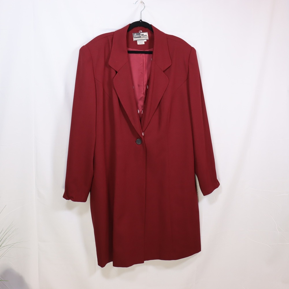 Ben Marc Longline Blazer 20 Red Womens Dark Academia Professional